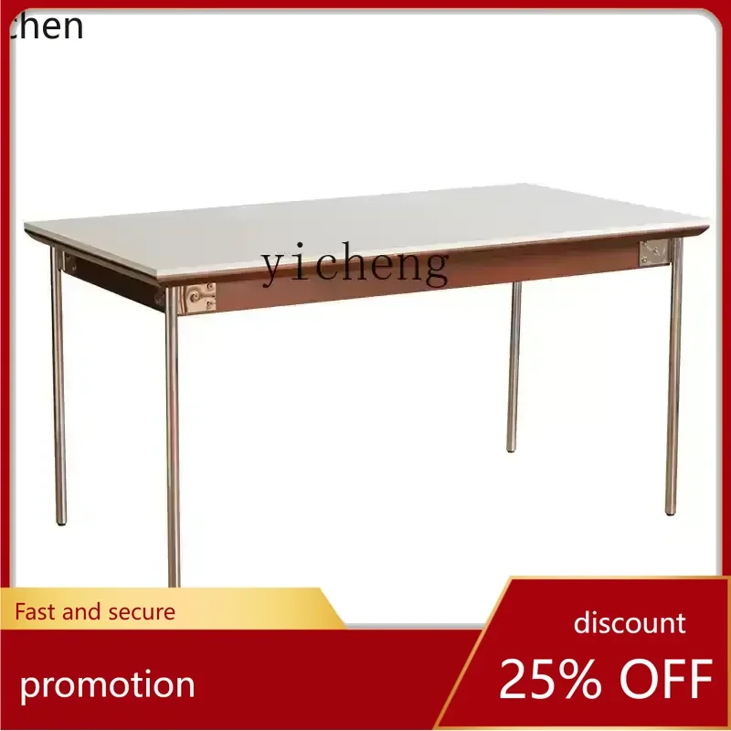 

ZML rock slab dining table household retro solid wood dining table and chair combination rectangular dining table