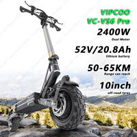 VIPCOO VC-VS6 Pro Electric Scooter 2400W Dual Motor 52V20.8Ah NFC Unlock E-Scooter 10''Tire Cruise Control Scooter W/Turn Signal