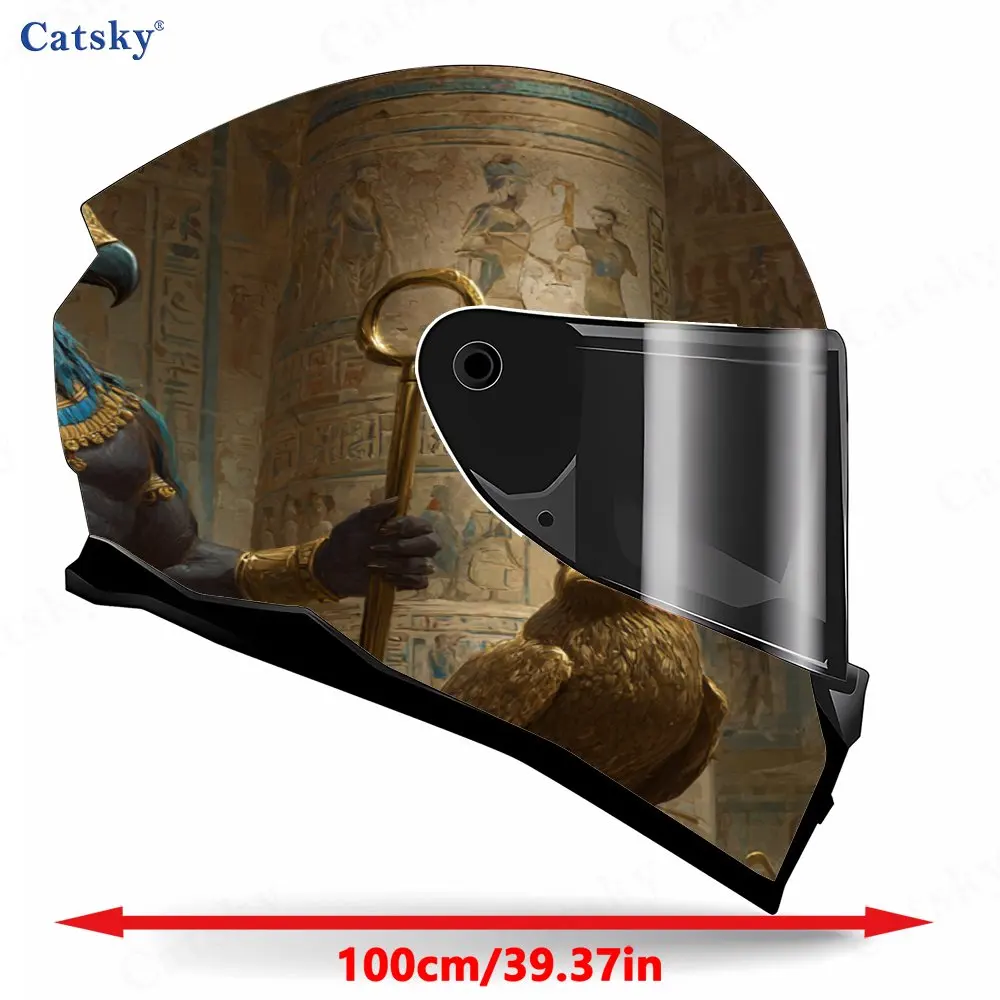 Mysterious Ancient Egyptian Eagle - Human Pattern Helmet stickers , PVC Material Multifunctional Helmet Stickers, Scratch-Resist