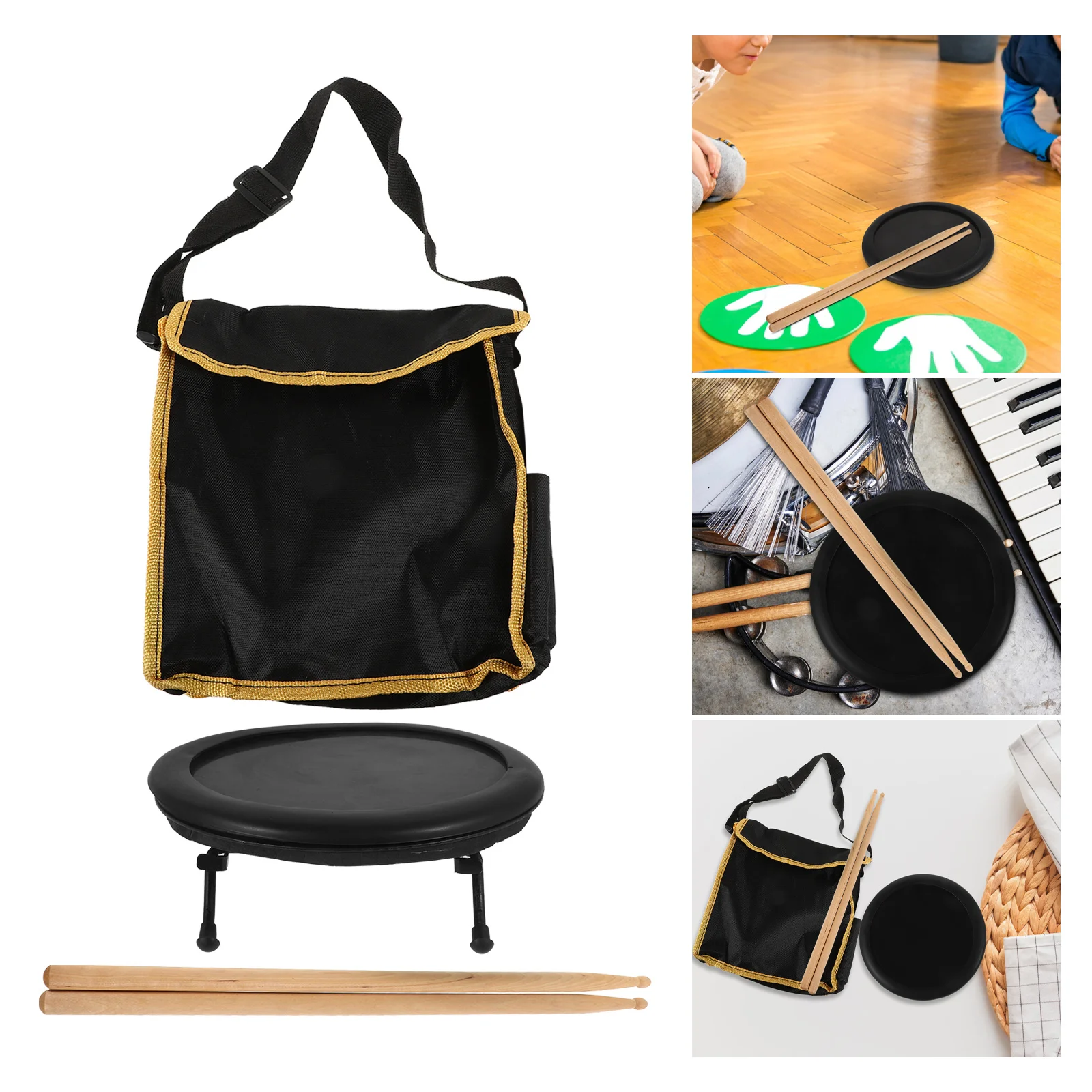 

1Set Practice Drum Pad Silent Rubber Drum Mute Pad Drumsticks Carry Bag Drummer Training Kit Practice Pads for Drummers