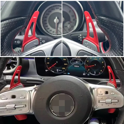 Imagen 2 del producto Para mercedes-benz Clase A W177 V177 B C E clase W205 W246 W213 GLA paletas para volante de coche paletas de cambio de aluminio
