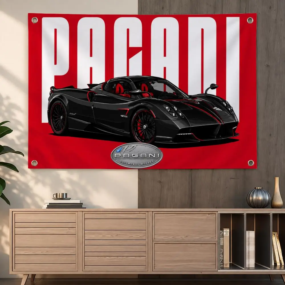 Luxury Italian Hypercar Manufacturer Pagani Flags Indoor Outdoor Wall Hanging Flag Decor Banner Wall Decor
