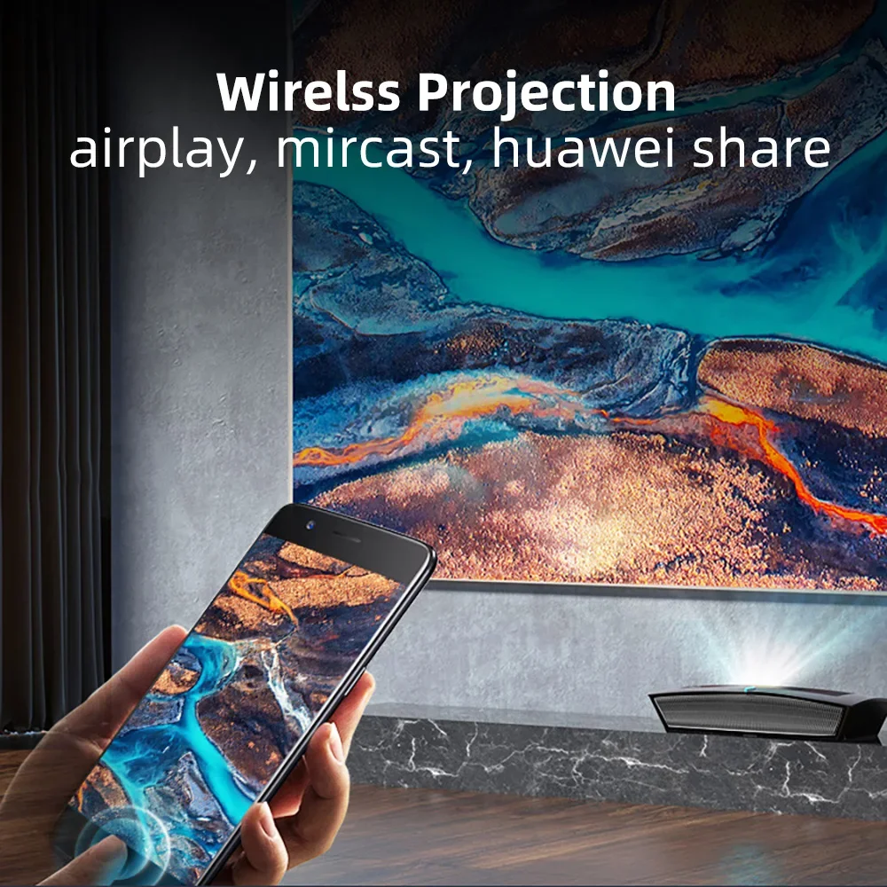 Native 4K Projector Laser, Full RGB Triple Laser Projector with Android WiFi 6 Wireless Mirror Screen DLP Link 3D Beamer