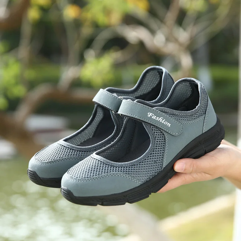 Sommerliche Damen-Freizeitschuhe, weiche und leichte Sportschuhe, Damen-Wanderschuhe, atmungsaktive Reiseschuhe mit flachem Boden S – Detail 7