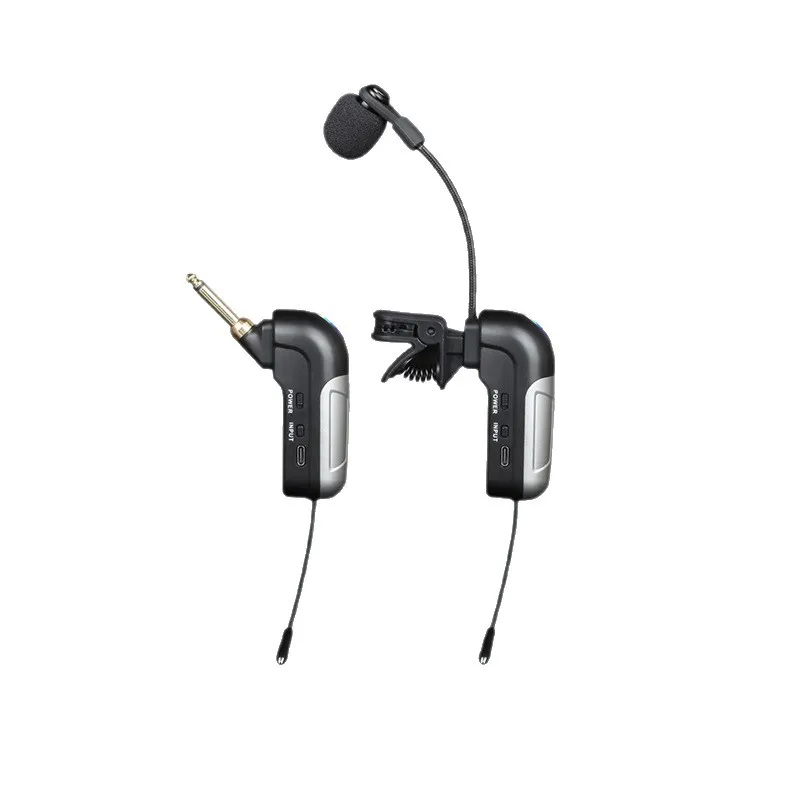 Wireless Microphone for Saxophone, Noise Reduction Clip-on Mic, Instrument Pickup for Wind Instruments