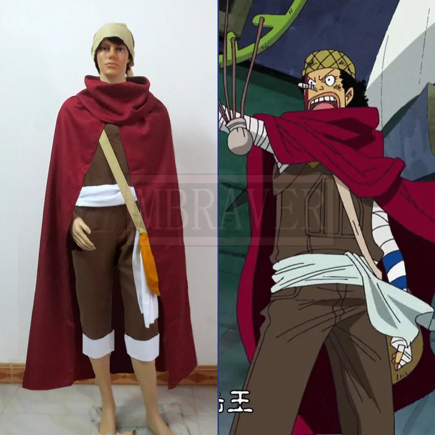 Usopp Include Bag And Cloak Cosplay Costume Halloween Uniform Party Outfit Customize Any Size