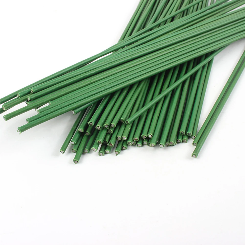 

100Pcs Floral Wire Stems For DIY Craft Bouquet Wreath Decorations Plastic Material