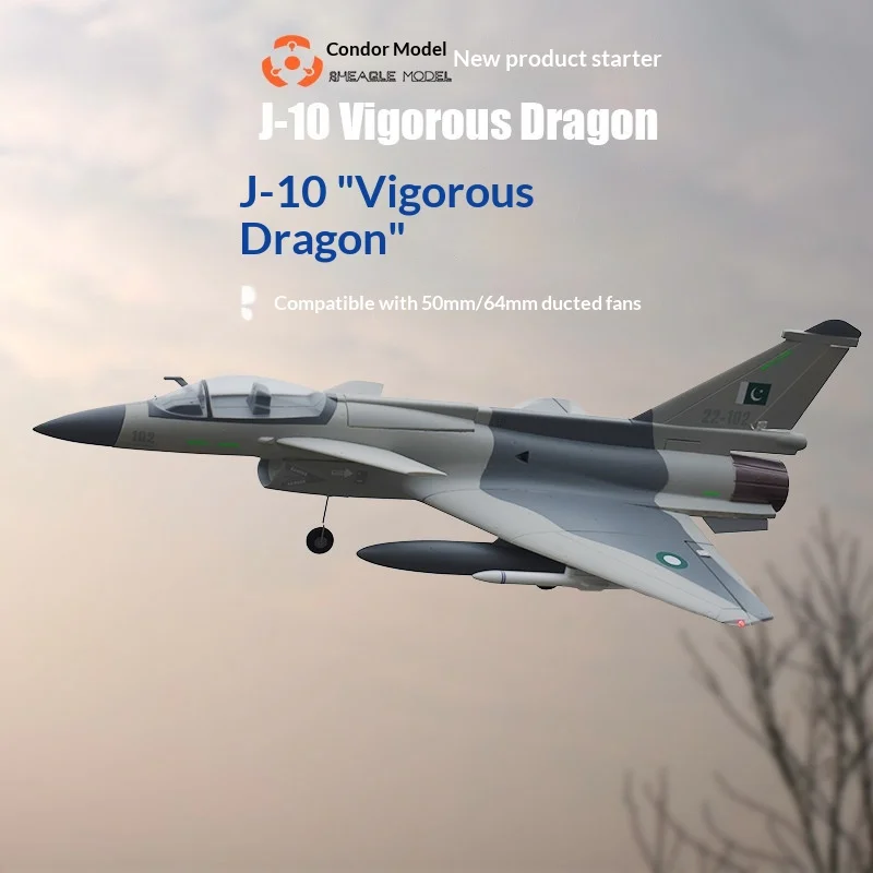 SH-EAGLE MODEL J-10 Vigorous Dragon RC Fighter Trainer Jet 50mm 64mm EDF Compatible Fixed Wing RC Aircraft Model For Hobbyists view 2