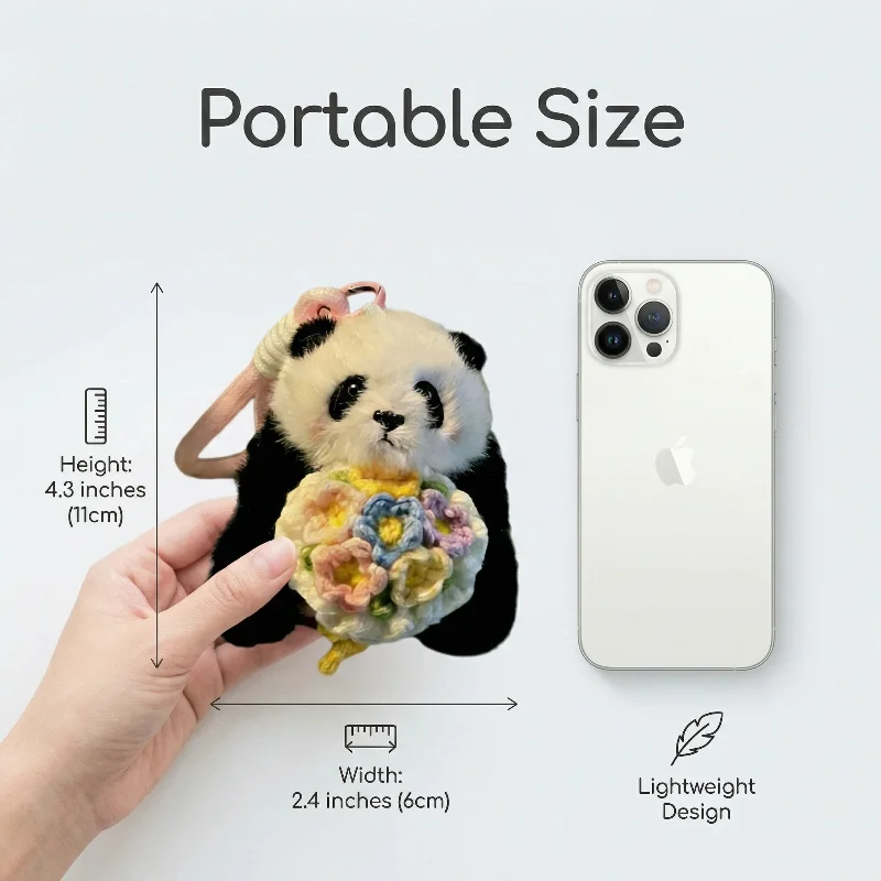 11Cm Original Cute Panda Plush Pendant Animal Theme Panda Plush Toy Bag Accessory Gift For Men Women Car Decoration
