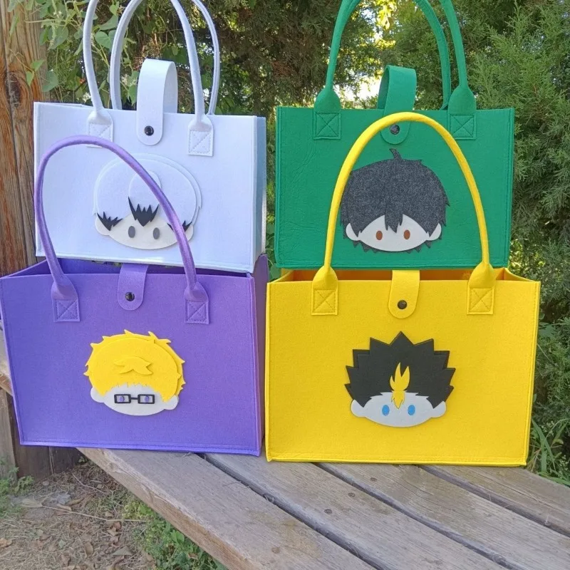

New Haikyuu Hinata Shoyo Kozume Kenma Anime Peripherals Creative Cartoon Cute Q Version Travel Portable Large Capacity Felt Bag