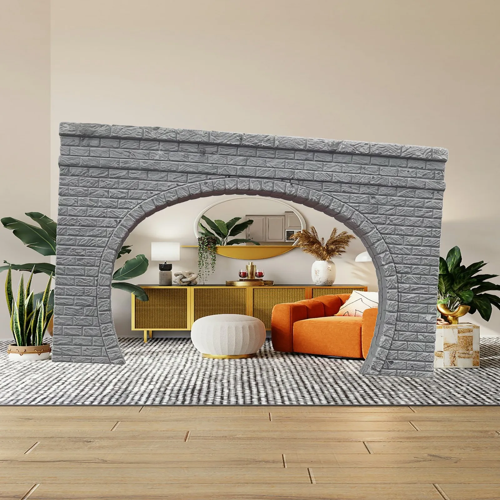N-Scale Railway Diorama Tunnel Wall Model Realistic Plaster Tunnel Wall Model with Stone-Brick Surface Compact Decorative
