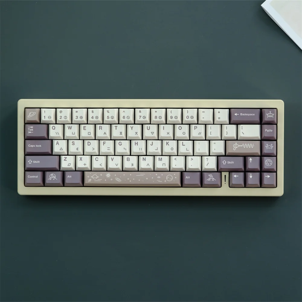 129 Keys Moonstar keycaps Cherry Profile Dye Sublimation Brown Blue PBT Keycap For MX Mechanical Keyboard 61 68 75 87 96 980 108