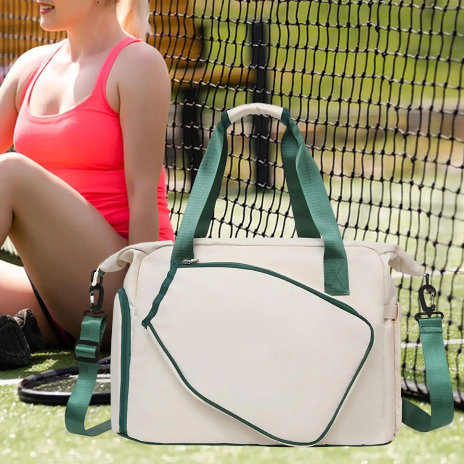 Premium Oxford Tennis Racket Bag with Shoe Compartment Large Capacity Sports Tote for Pickleball Badminton