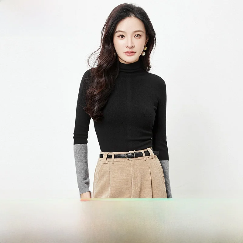 

Женский свитер Long Sve Base Layer 9Mei, цвет Blo Design, зимний модный облегающий трикотаж, удобная вискозная смесь, экипаж...