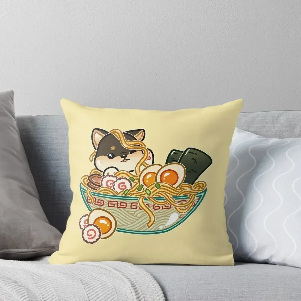 

Shiba Ramen Bowl Throw Pillow Cushions Cover Anime pillow