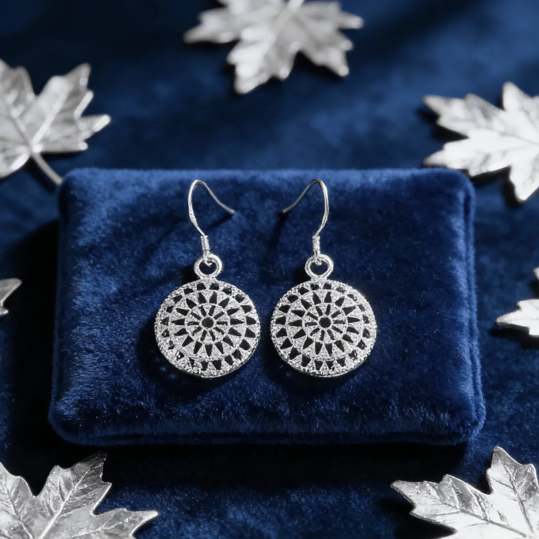 Luxury Brand 925 Sterling Silver Nice Round shape Earrings for Women Luxury Fashion Party Wedding Accessories Jewelry Gifts