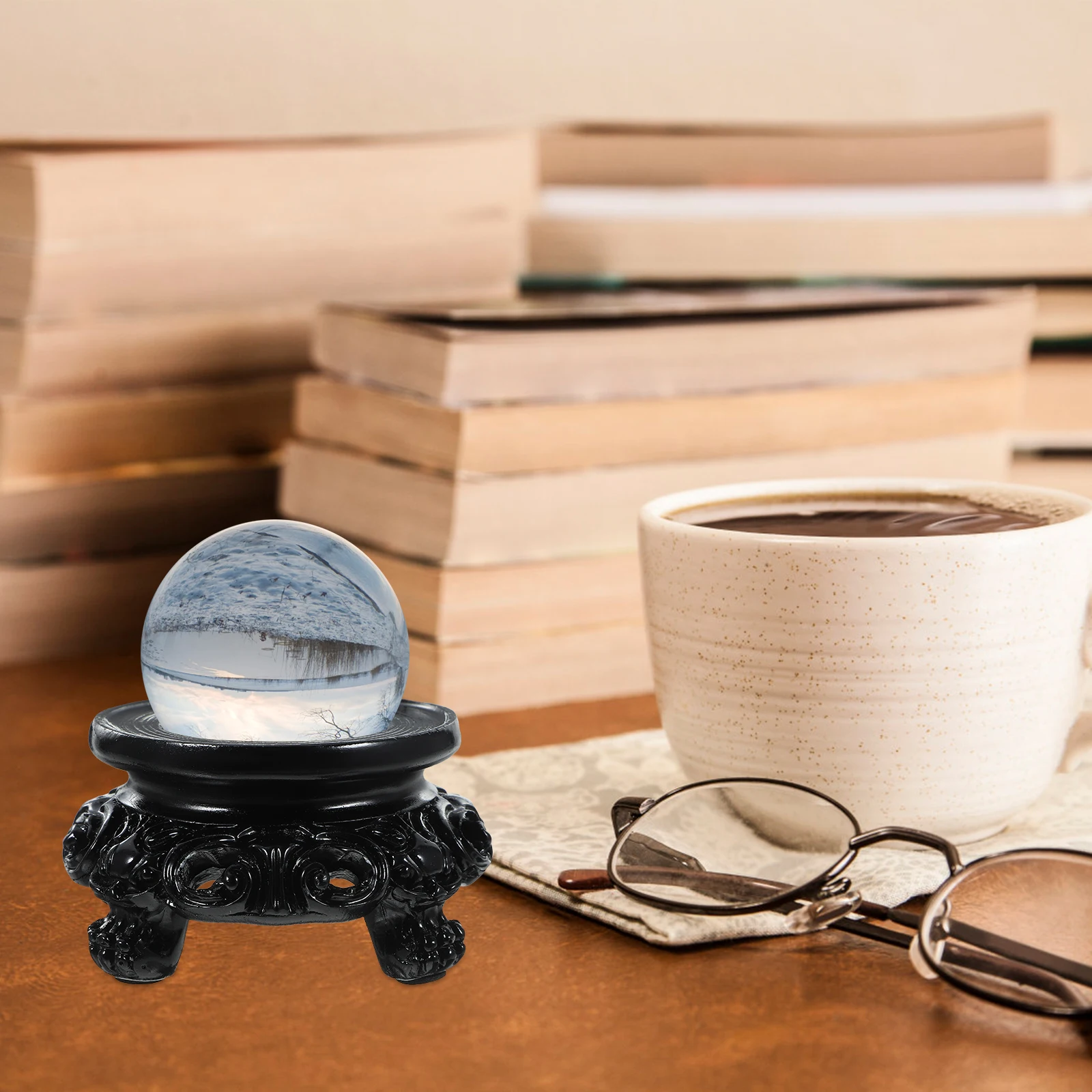 

Resin Crystal Ball Stand 8 Hollow Base Office Home Decor Sphere Holder Display Shelf Party DIY nament Retro Style