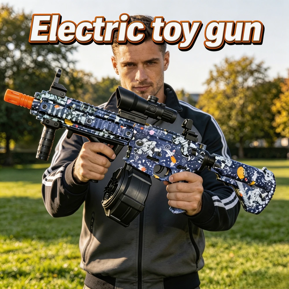 New M416 Graffiti Electric Launcher Toy Gun Multiple Styles Multi Shot Outdoor Game Blaster Safe Shooting Toy