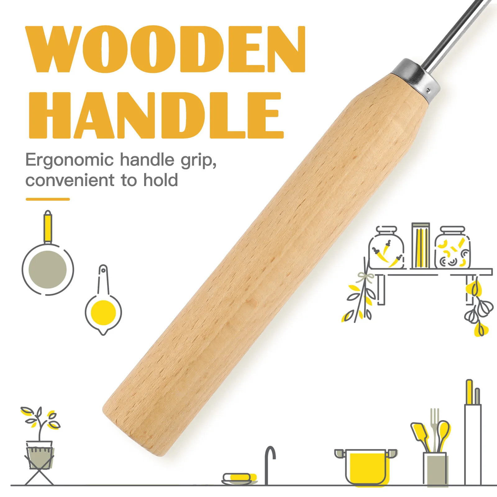 

Fried Snack Mold Heavy Duty Aluminum Alloy and Wood Construction Ideal for Fried Cakes Snacks Baking Gadget Kitchen Supply Tool