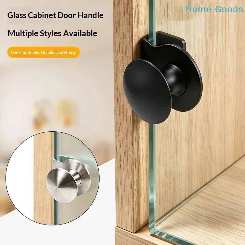Stainless Steel No Drill Glass Cabinet Door Pull Anti Slip Long Lasting Durable For Bathroom Kitchen Glass Cabinet Doorsproduct