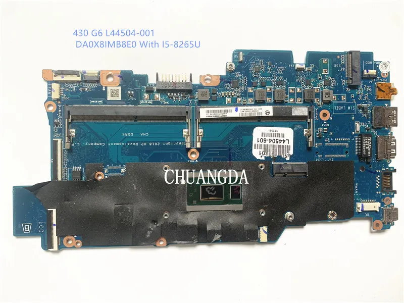 

For HP ProBook 430 G6 Laptop PC Motherboard DA0X8IMB8E0 X8I L44504-601 L44504-001 i5-8265U DDR4 Notebook Mainboard