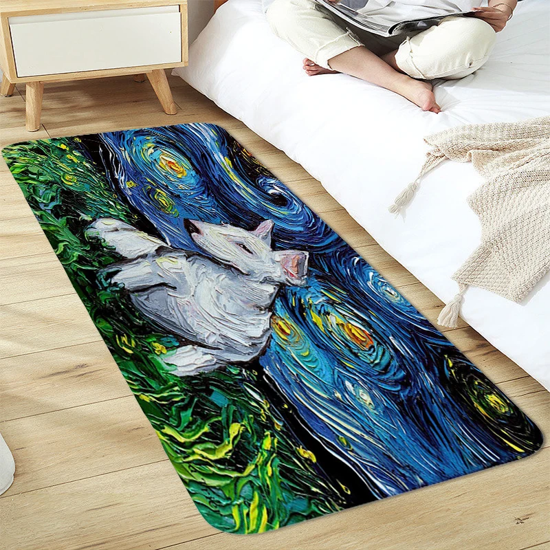 

Bull Terrier Dog Doormat Entrance Door Carpets for Living Room Hallway Entryway Bathroom Foot Mat Washable Non-slip Kitchen Rug