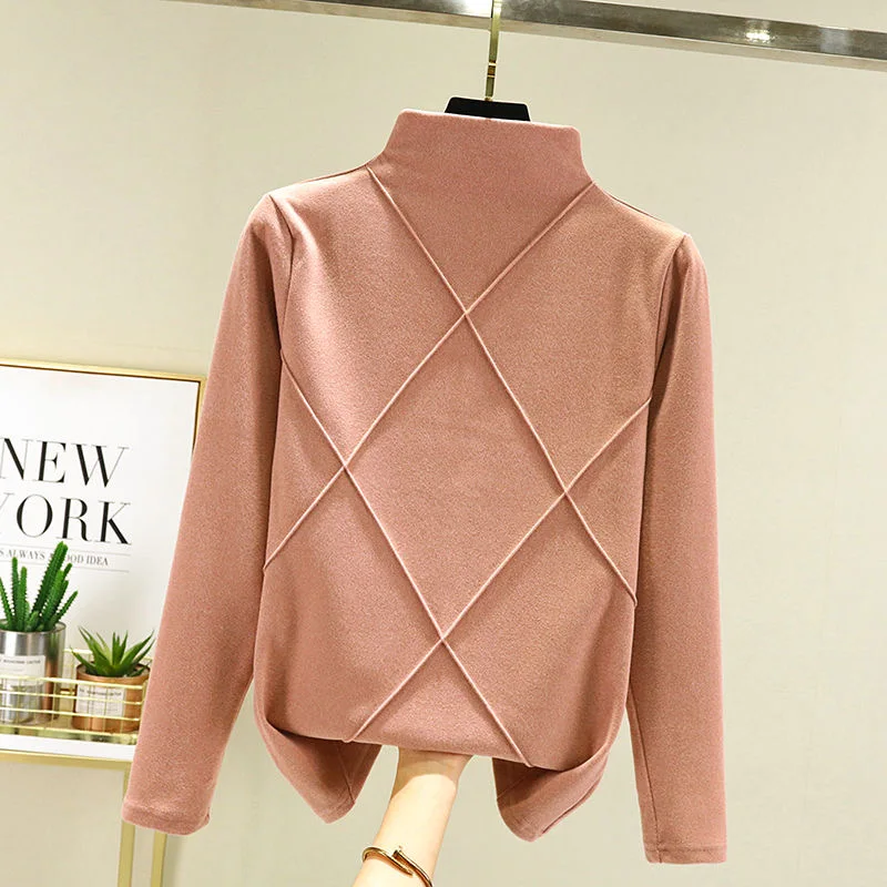 Fdfklak Winter Women Thermal Blouse Thermal Layer Woman Long Sleeve T-shirt Warm Clothes for Women Thermal Underwear Top Derong