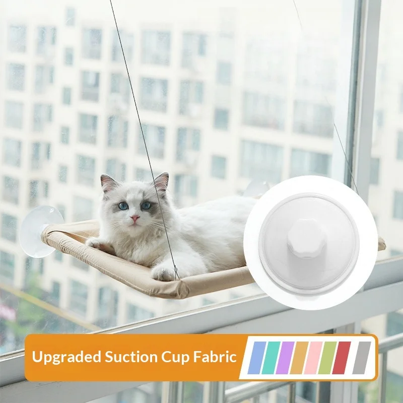 Indoor Cat Window Hammock Sturdy Suction Fixation Tear-resistant Fabric Anti-fall Design for Window Napping Sunbathing Adult Cat Owners hammock cat window hammock