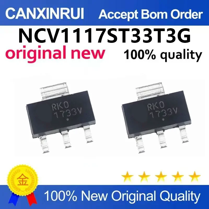（5pcs-100pcs）Original genuine NCV1117ST33T3G silk screen 1733V SOT-223 high PSRR linear regulator