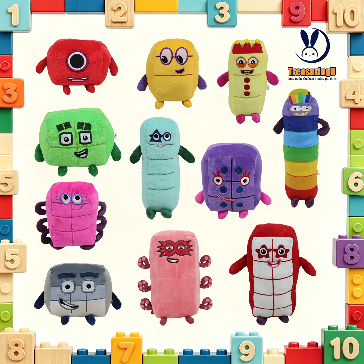 TreasuringU Number Plush Toy Kawaii Cartoon Figure Soft Stuffed Doll Educational Math Learning Plushie Toy Children Gift