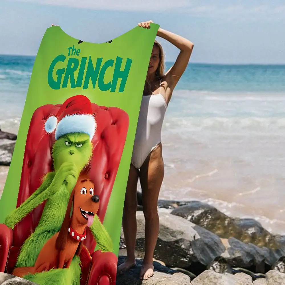 Film The G-Grinch C-Christmas Beach Towel Bath Towels For Girl Microfiber Quick Dry Custom Sand Free Beach Yoga Spa Gym Pool