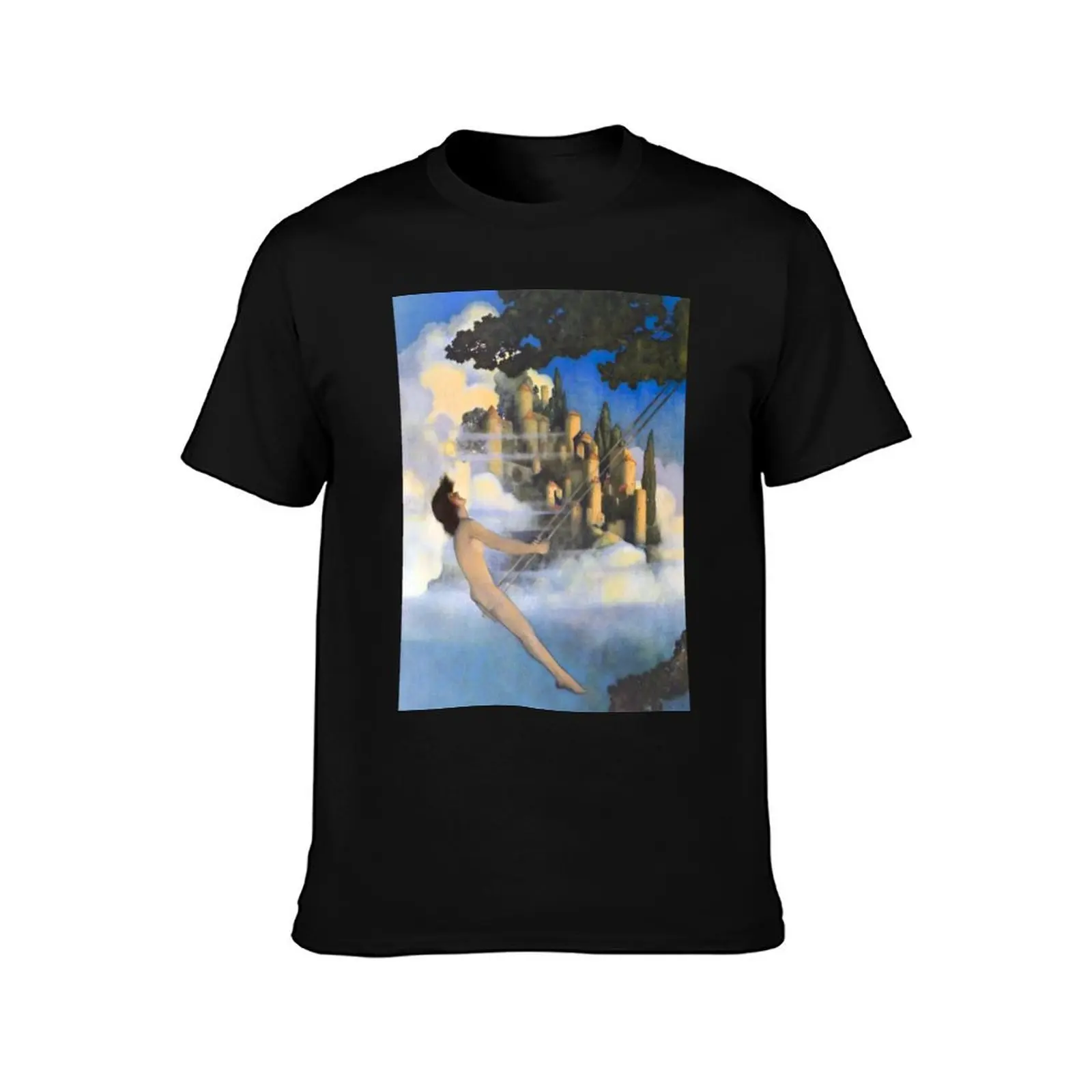 Dinky Bird -Maxfield Parrish midcentury art deco/nouveau illustration T-Shirt Graphic Print Short Sleeve T-Shirt