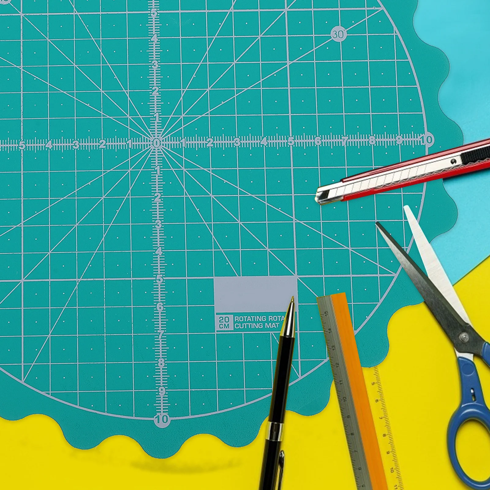 

1pc Rotating Cutting Mat 360° Self-Healing Fabric Rotary Mat For Sewing Craft Projects Round Turntable Pad Protection