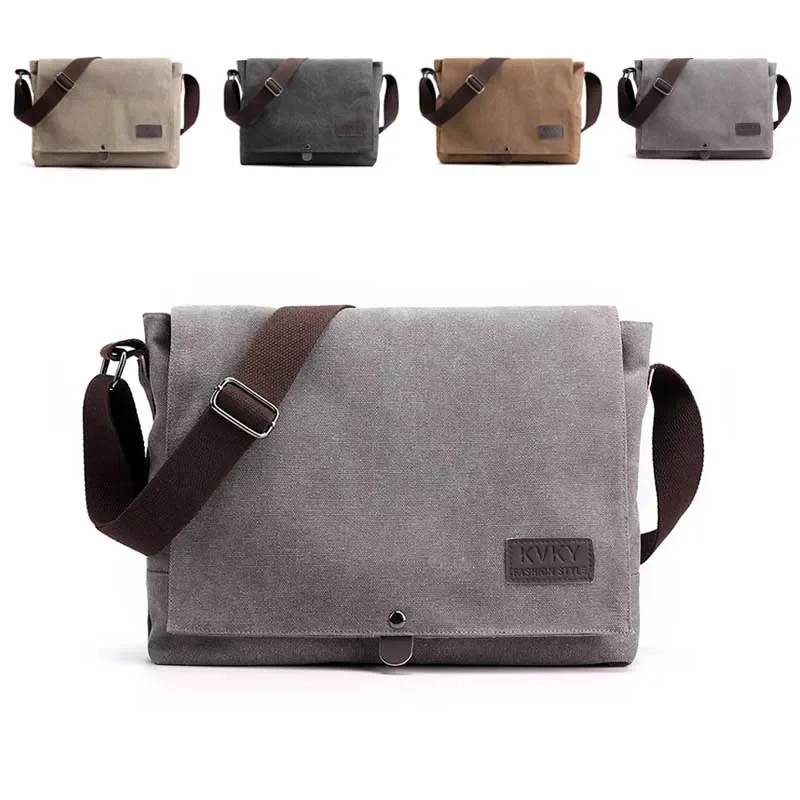 New Men Canvas Crossbody Shoulder Messenger Bags Man New Fashion Cross Body Bag Casual Solid Multi Function Portable Male Bag