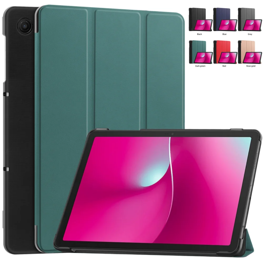 

Чехол для T-Mobile Revvl Tab 2 10,1 дюйма, 2025 10,1 дюйма, защитный чехол из искусственной кожи с тройной складной подставкой, магнитный чехол со сна, пробуждением