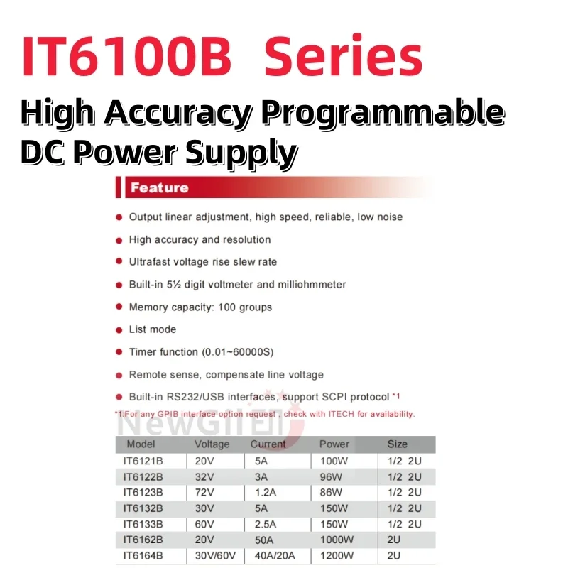 ITECH IT6121B IT6122B IT6123B IT6132B IT6133B IT6162B IT6164B 20V 30V 32V 60V 72V 100W 150W 200W alimentation cc