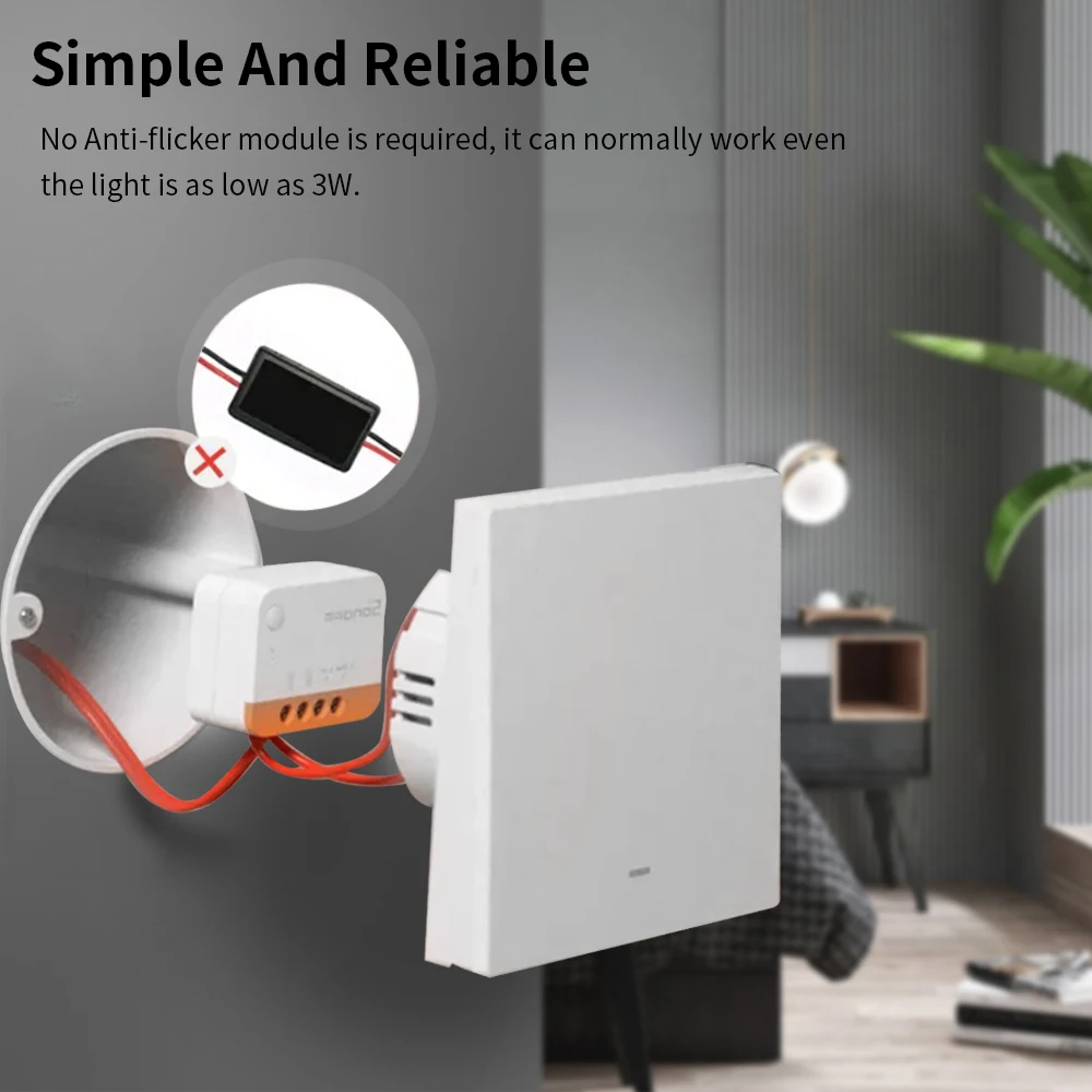 SONOFF ZBMINI L2 Zigbee Switch Smart Home Wireless 2 Way Module Switch No Neutral Wire Required eWeLink APP Control
