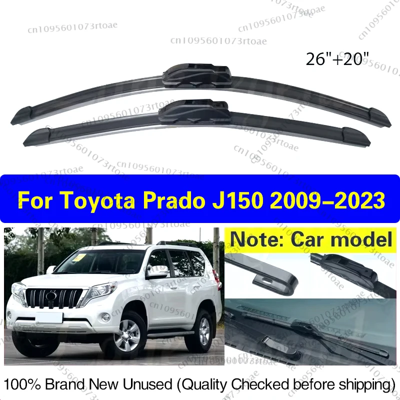 

For Toyota Prado J 150 J150 2009 - 2023 Front Wiper Blades Brushes Cutter Accessories U J Hook 2018 2019 2020 2021 2022 26"+20"