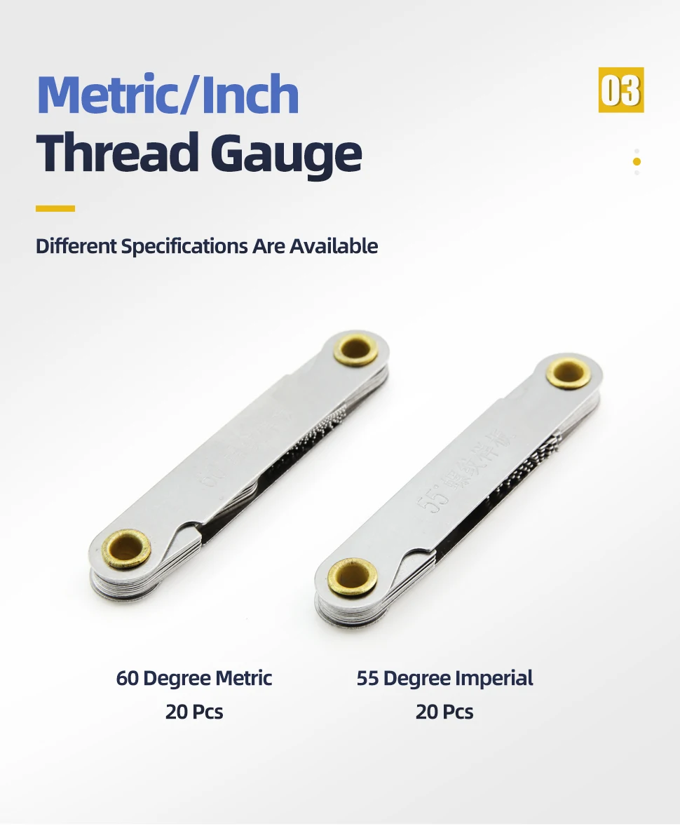 55/60 Degree Thread Plug Gauge Metric Imperial Gear Tooth Screw Pitch Gauges Carbon Steel Measuring Tool Tap Thread Measurement