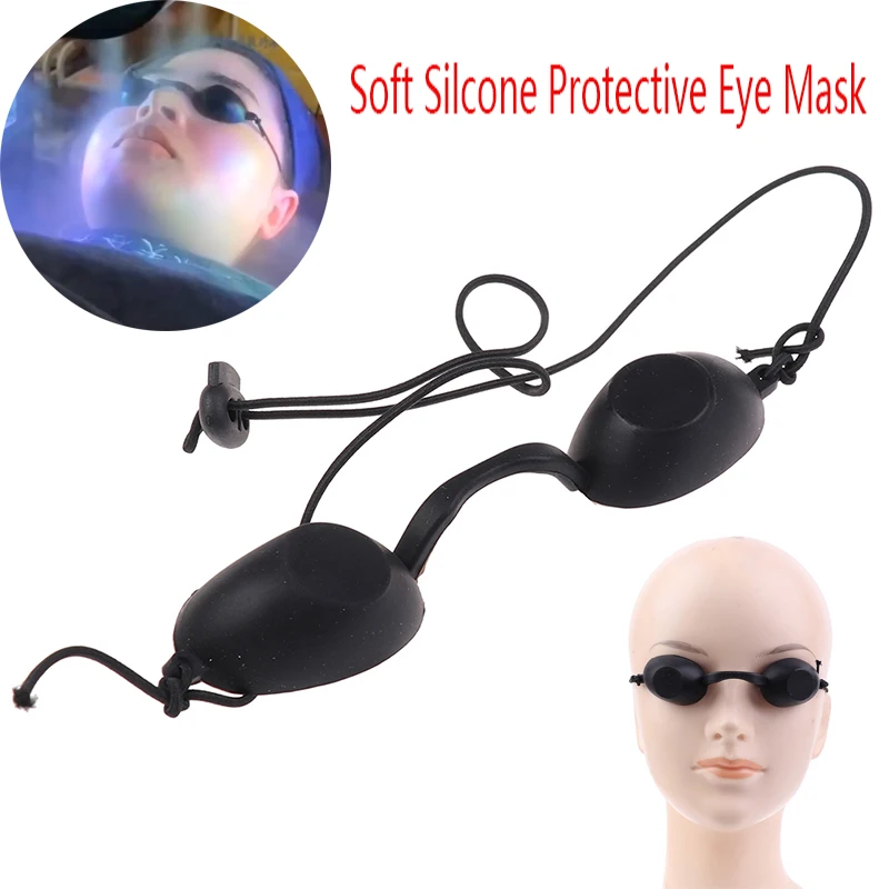 Black Soft Silcone Protective Eye Mask Sunbathing Eyepatch Light Blocking Eyewear Beauty Tool