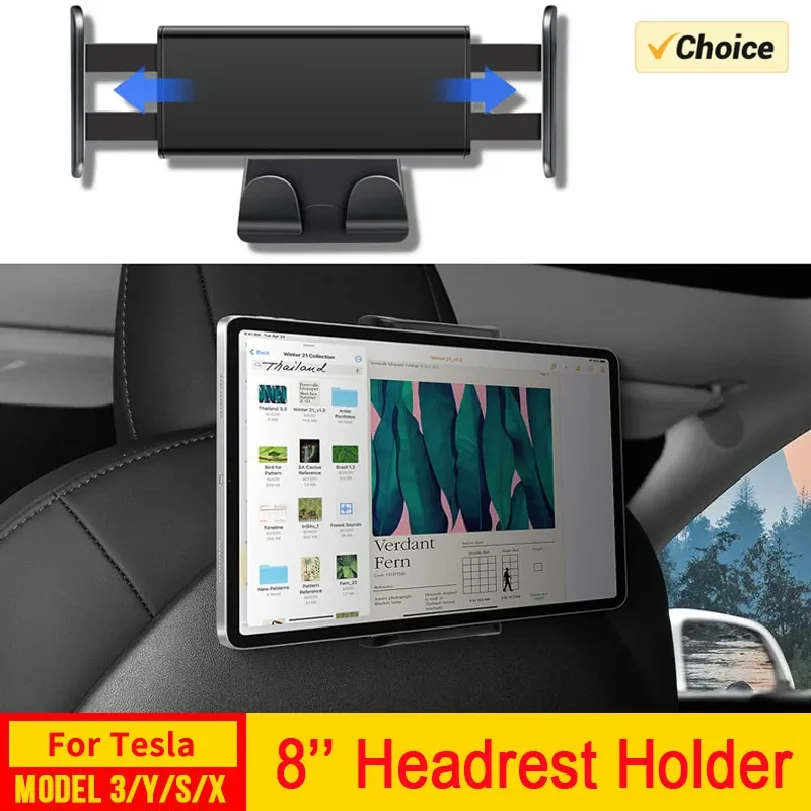 Tesla Tablet Accessories - ヘッドレストタブレットホルダー テスラモデル3 Y ジュニパーバックシートフォンマウントフック 360 °
