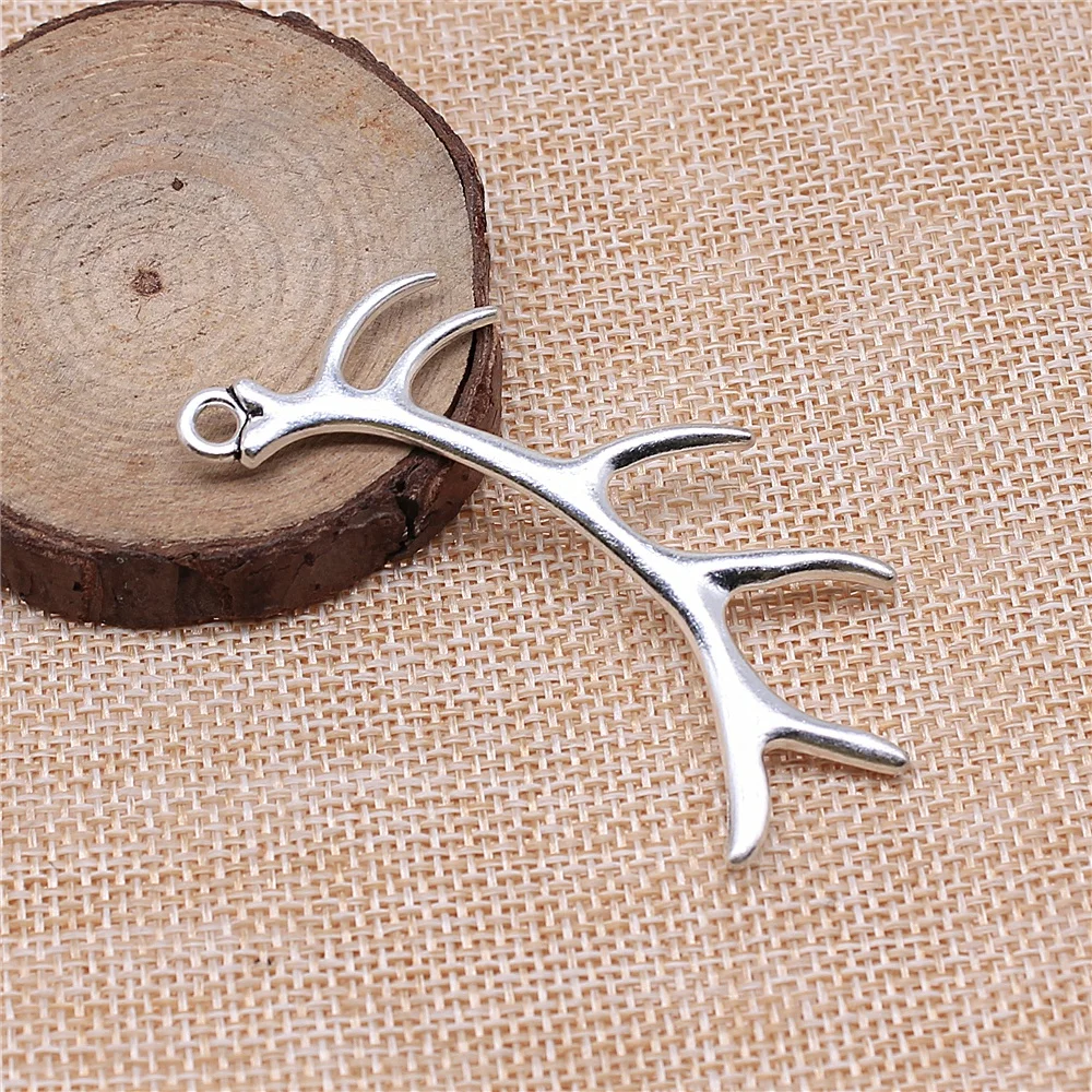 WYSIWYG 2pcs 67x34mm Deer Antlers Charm Pendants For Jewelry Making Antlers Pendants Charm Christmas Antlers