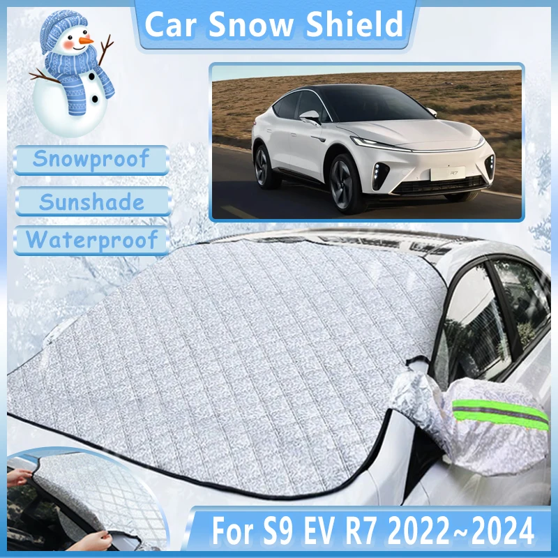 Winter Car Snow Cover For Rising Auto MG S9 EV MG R7 2022 2023 2024 Anti-Freeze Waterproof Front Windshield Shields Accessories