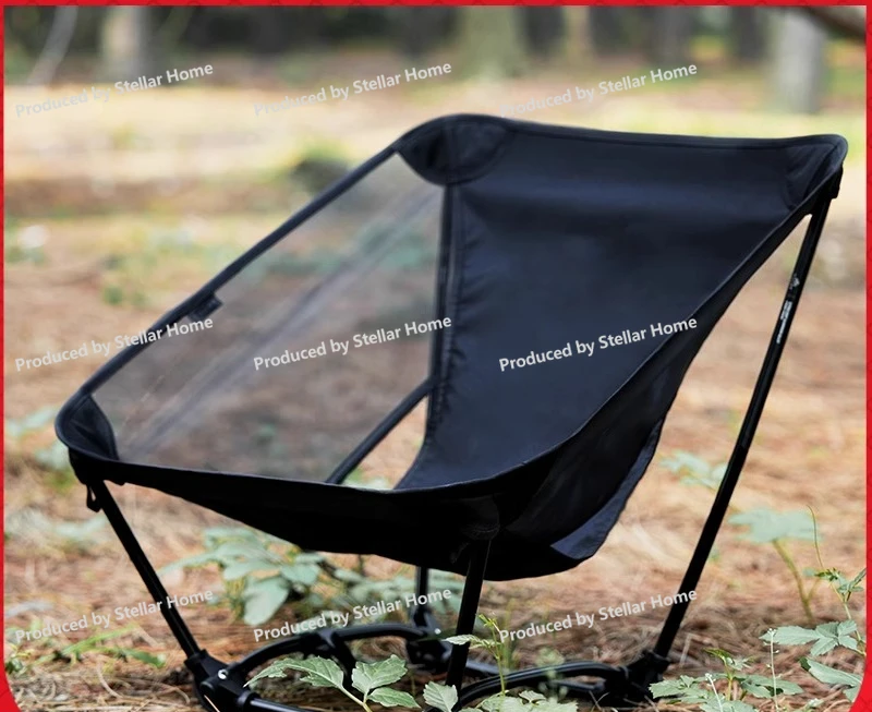 Hiking Camping Mesh Ground Chair Four-legged Chair Ultra Light Outdoor Lightweight Folding Legless Chair
