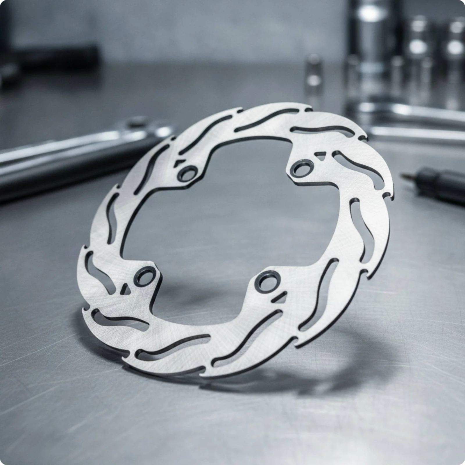 Front Brake Disc Brushed Front Brake Disc Rotor Vented Stable Braking for Motorcyclists, Motorcycle Maintenance