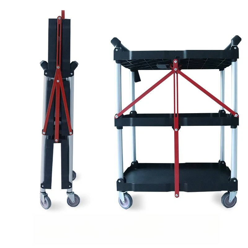Tool Cart Folding Silent Plastic Outdoor Equipment Mobile Cart Photographic Equipment Workbench