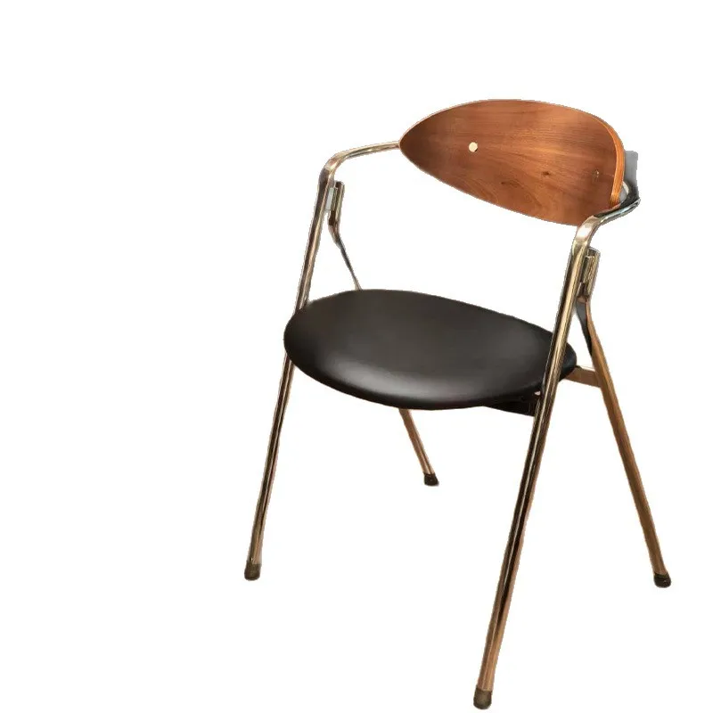 

Nordic rock slab dining table medium and antique household small apartment foldable stainless steel oval table against the