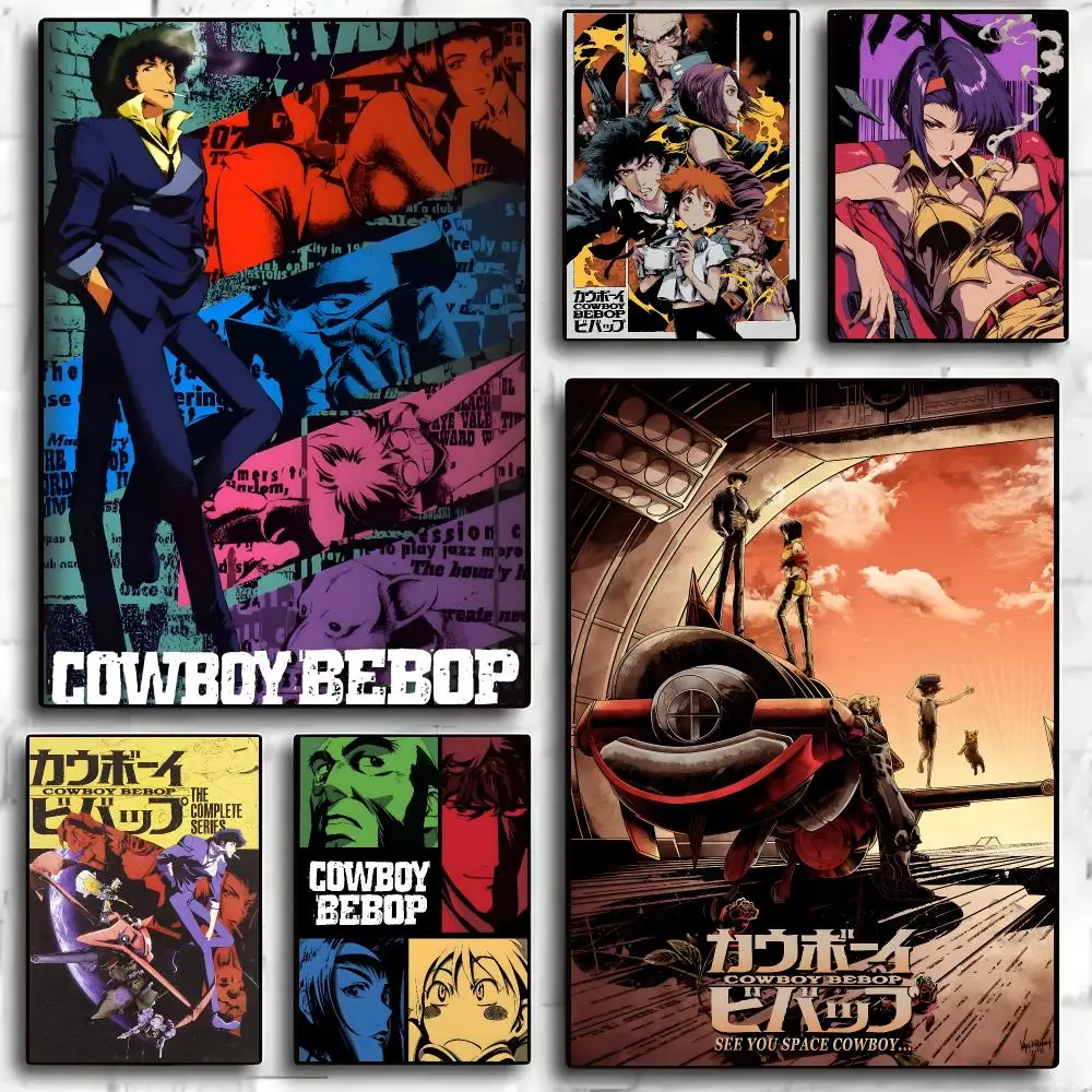 Cowboy Bebop Anime Art Poster Self-adhesive Living Room Bedroom Party Bar Decor Moisture-proof Fade-resistant