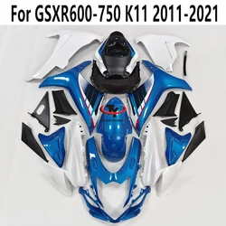 For GSXR600 GSXR750 GSXR 600 750 2011-2012-2013-2014-2015-2016-2022 Full Fairing Kit Bodywork Injection Blue Anamorphism Print