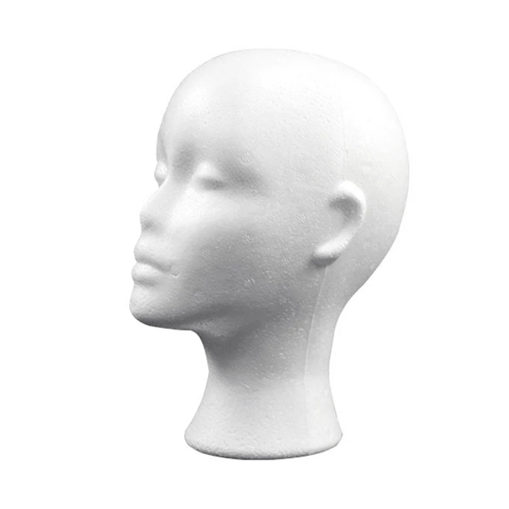 

Women Styrofoam Foam Head Model Practical Manikin Foam Head Polystyrene Lightweight Portable for Home Travel and Salon